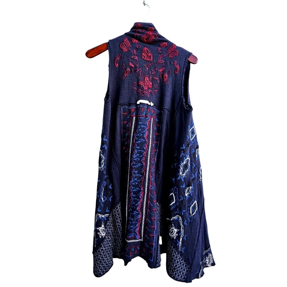 Soft Surroundings Embroidered Patchwork Boho Drap… - image 8